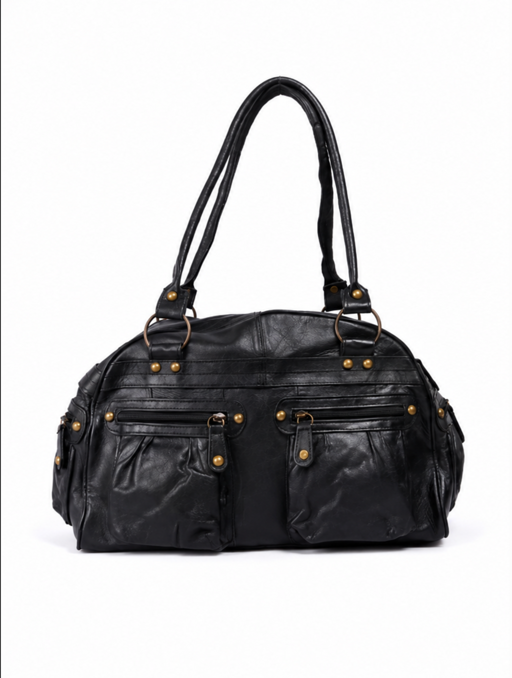 Black Vintage Leather Shoulder Bag