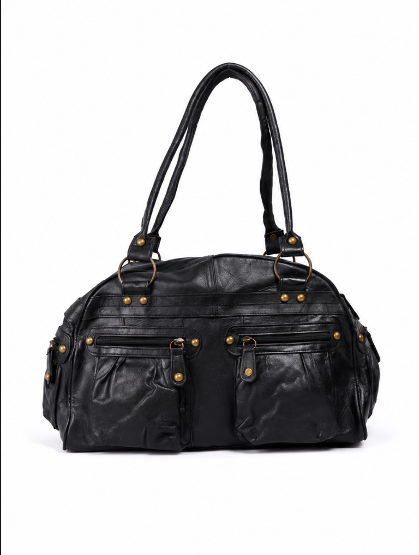 Black Vintage Leather Shoulder Bag